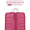 Luggage Sets 6 Piece with Duffel Bags, Hardside Expandable Suitcases with Spinner Wheels TSA Lock, Rose Red