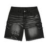 Summer Men's Denim Shorts Denim Five-point Pants Retro Five-pointed Star Patch Stitching Casual Pants