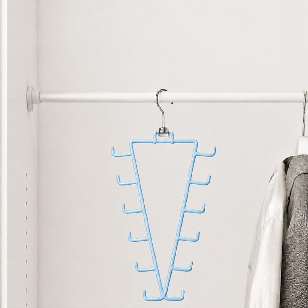 2Pcs Wall Mounted Double Sided Hanger Rotatable Wardrobe Clothes Organizer Household