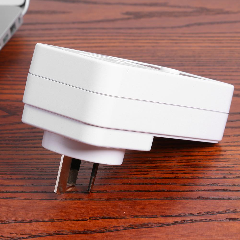 Durable Timer Socket Delicate Texture Timer Socket Intelligent Timing Switch Kitchen Outlet 2 Port USB Charger Adapter