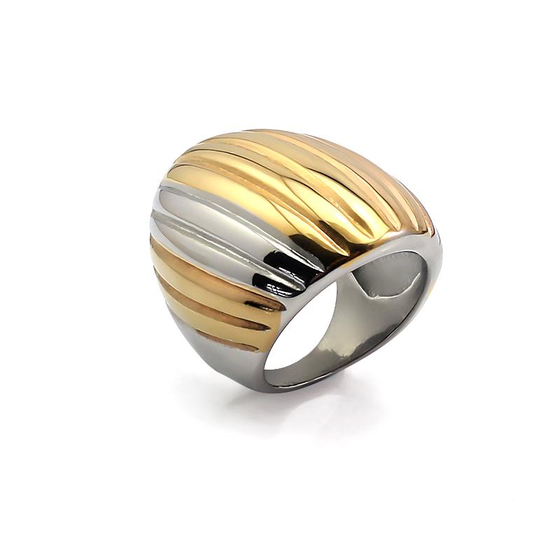 

Wholesale Good Quality Women Fashion Jewelry Ring Stainless Steel High Polished Colorful Wave Simple Ring 6 золотой