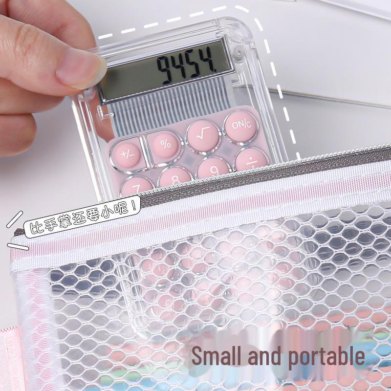 Colorful Mini Transparent Cartoon Calculator - High Value Office & Student Stationery