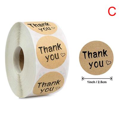 500Pcs Thank You For Your Order Kraft Sticker Handmade Packaging Seals Label