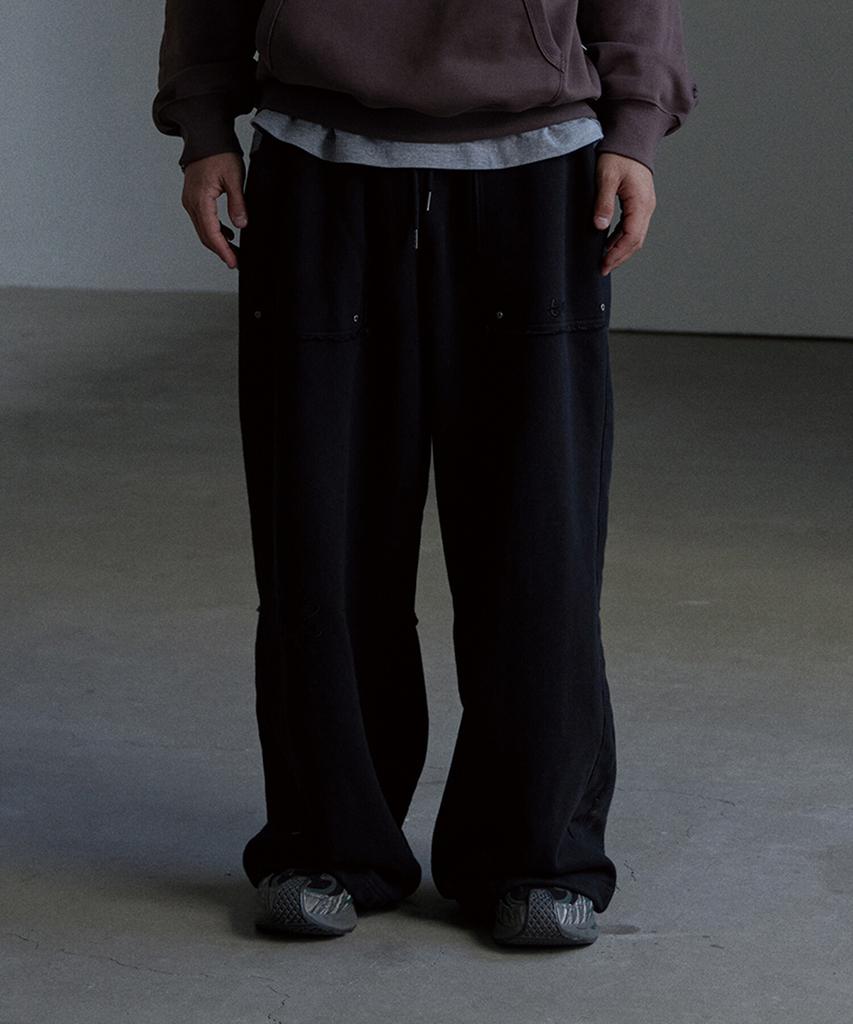 Tonilolenseu Washed Wide Symbol Logo Sweatpants Black