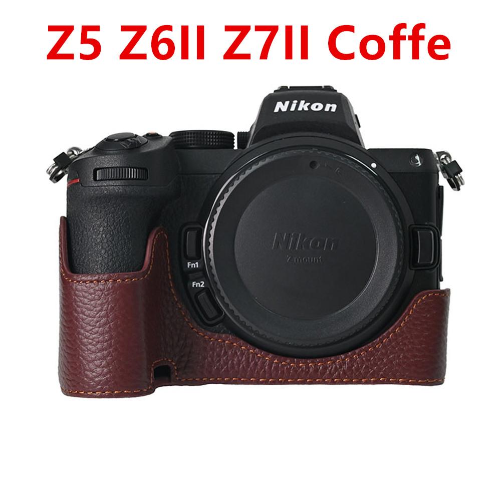 Echte Leder Halbe Kameratasche für Nikon Z6III Z6II Z7II Z5 Z50II ZF Zf Akkufach Kamera Körperabdeckung