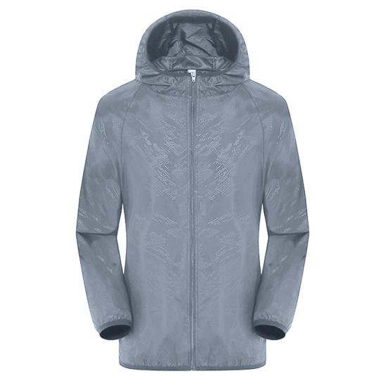 Sun Protection Jacket Windproof Waterproof Pockets Hooded Zipper UV-resistant Solid Color Men Women Outdoor Windbreaker Coat Daily Wear