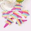 6pcs Cute Rainbow Love Heart Hair Clips Snap BB Clips Glitter Star Barrettes for Women Girls Kids Hair Accessories