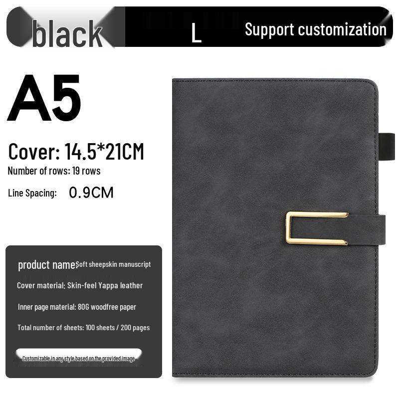 Custom Logo A5 Notebook with Buckle - Learning Planner, Office Business Stationery, Record Book, Gift Box