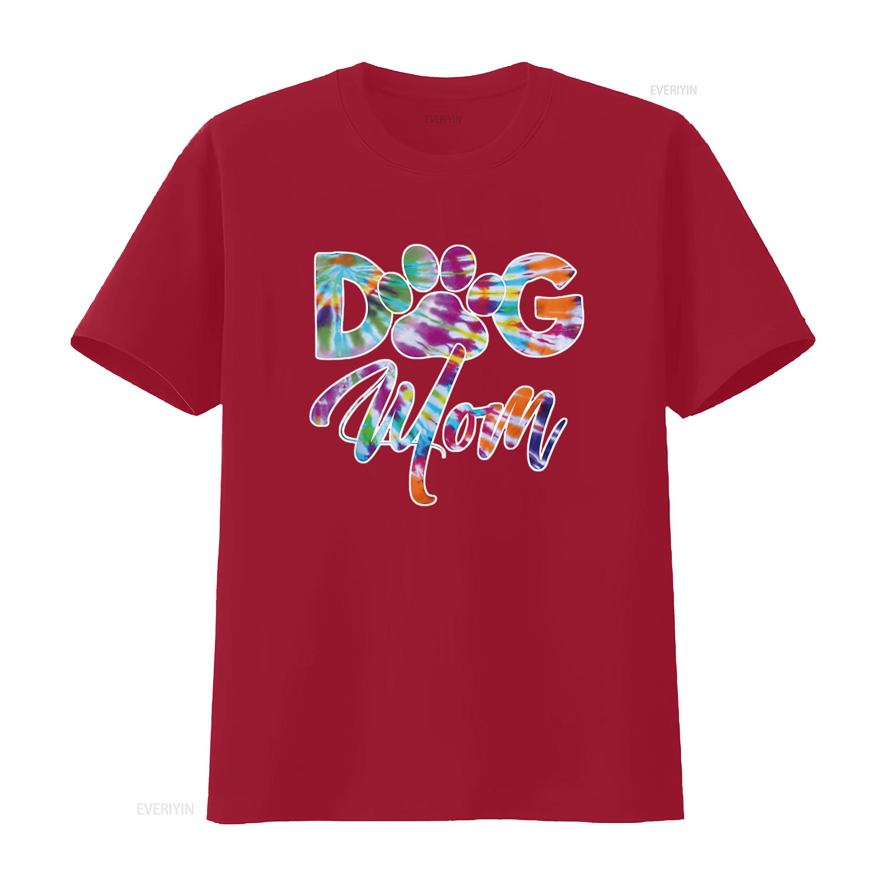 

Tie Dye Dog Mom Apparel for Women Lover s Paw Print T Shirt Black 3X Large vintage Washed Casual Top For Everyday Wear S