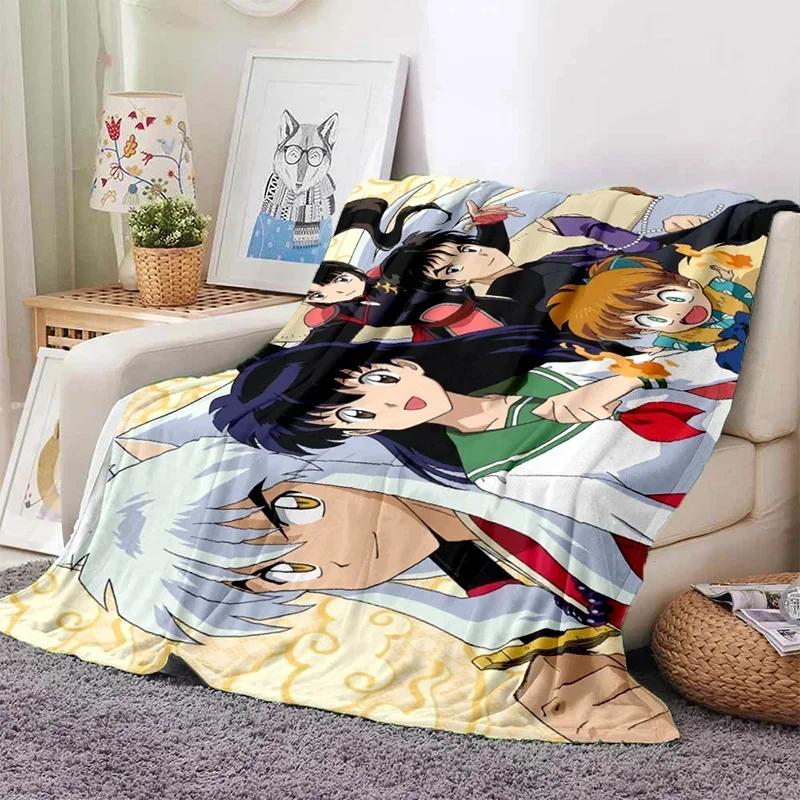 Anime Inuyasha Throw Blanket Soft Flannel Thin Blankets for Bed Sofa Cover Bedspread Picnic Cooling Gift Home Deco