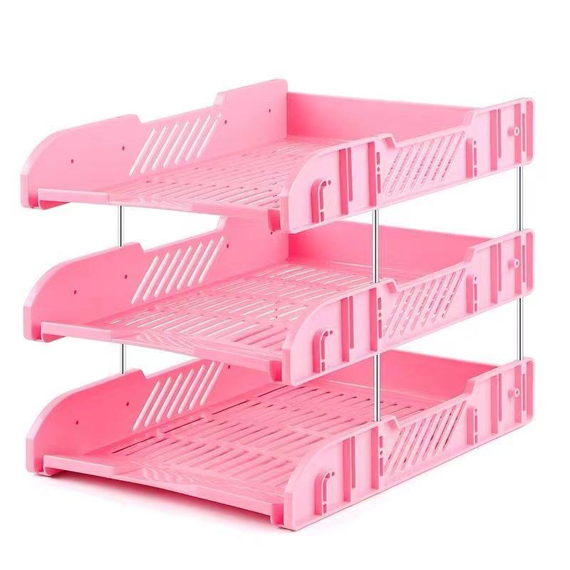 Four-Tier A4 Document Organizer with Pen Holder - Desktop File Holder Tray and Storage Rack