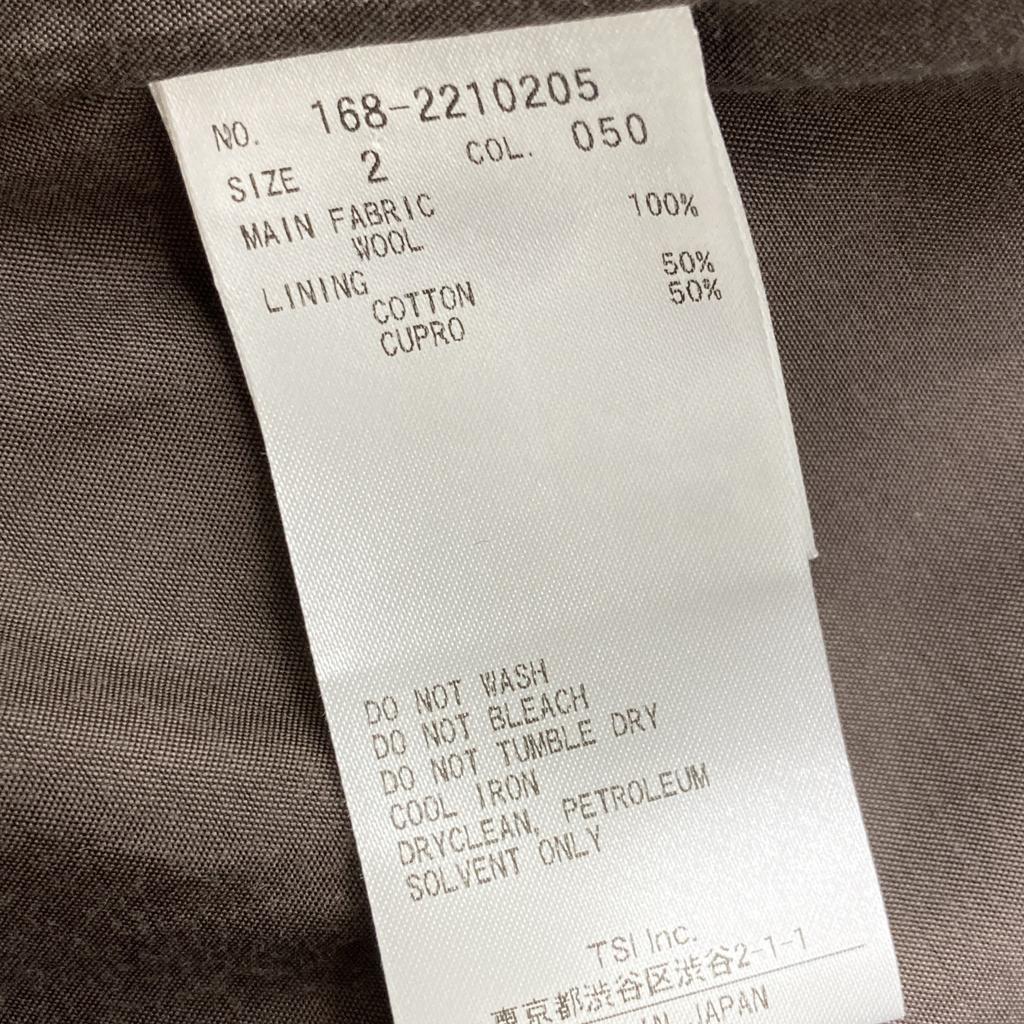 YLEVE 168-2210205 22 Years Grey SUPER 100S MELTON BELTED COAT Chesterfield Coat Coat 2 grayUsed