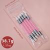 5pcs Pink Dual-Ended Silicone Nail Art Pens 3D Flower Carving Glue Stick Embossing Pen DIY Manicure Brush Nail Dotting Pen