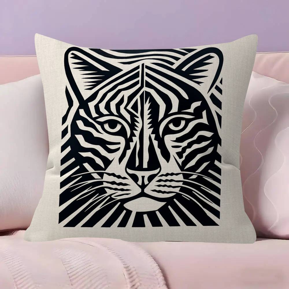Abstract Line Black And White Zebra Cushion Cover Car Throw Pillow Case For Sofa Car Christmas Gift