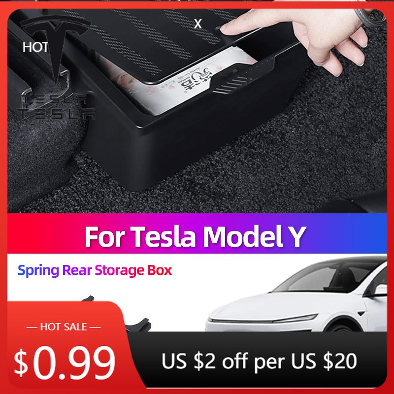 Bilklistermärke För Tesla Model Y Bakre Förvaringslåda Bakre Mittenförvaringslåda Soptunneförvaring Grossist Bilaccessoarer Modifiering