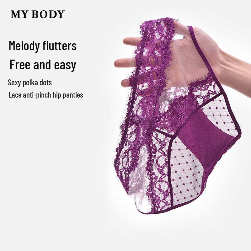Mybody Women's Polka Dot Lace Low-Rise Briefs