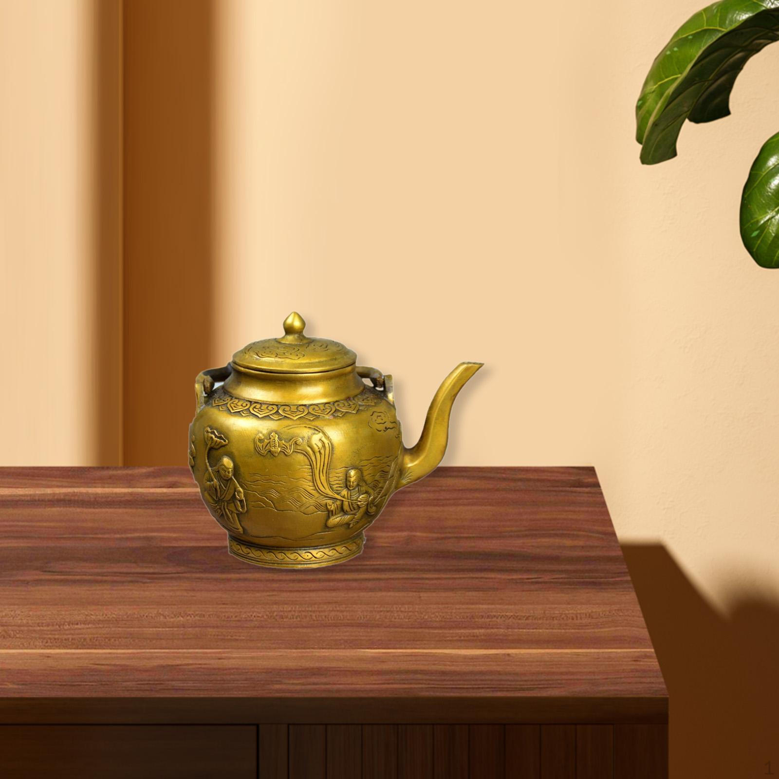 

Статуя из латуни, медный чайник, декоративный чайник для ресторана, офиса Style B