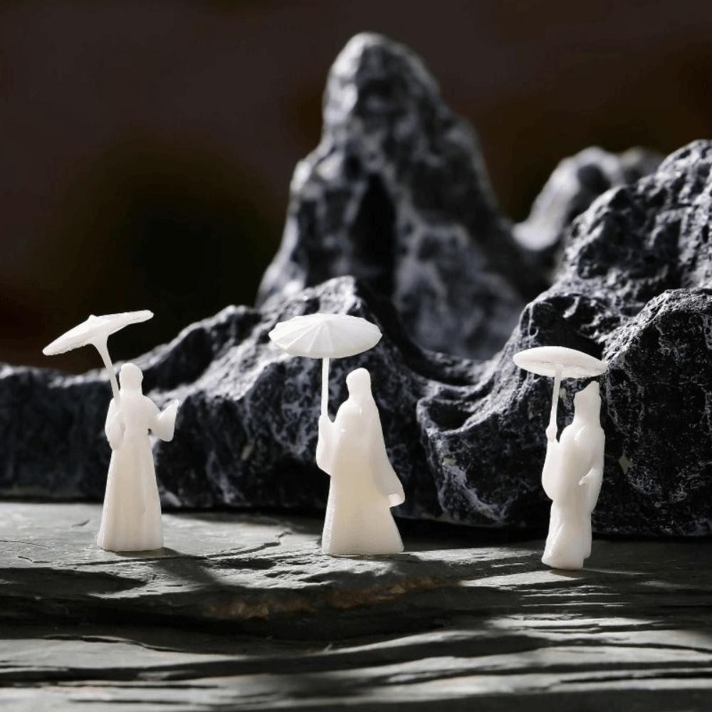 3pcs Classical Miniature Ornaments Chinese Style Girl Statue Garden Sculptures  Bedroom