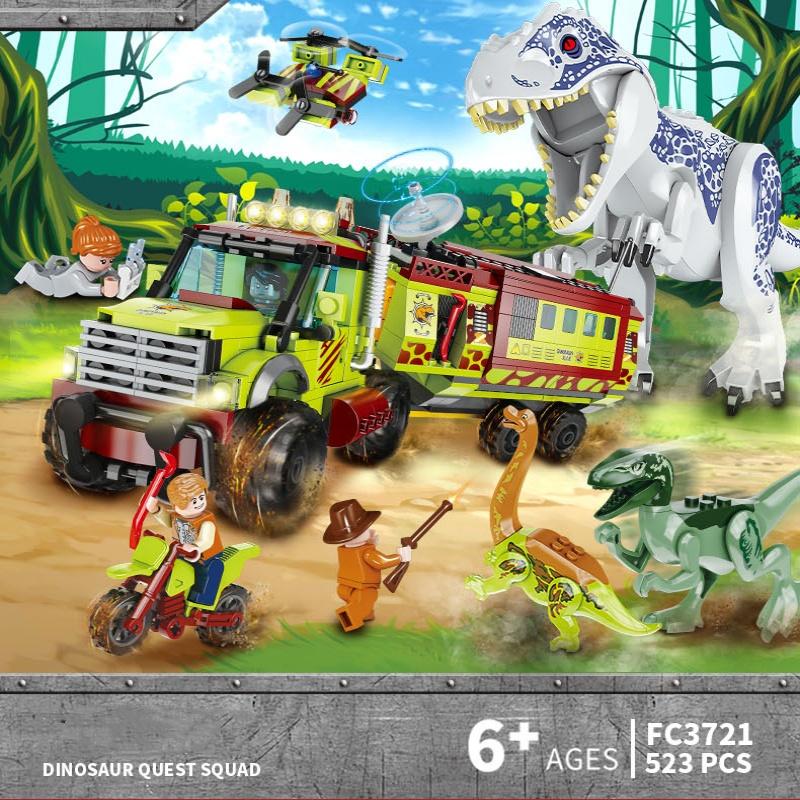523 szt. Klocki do budowania modelu dinozaura Zestawy zabawek Jurassi Rex World Samochód Łódź Zestawy Dino Mini Figurka Mini Klocki Zabawki dla Dzieci Chłopców Prezenty Bez Pudełka