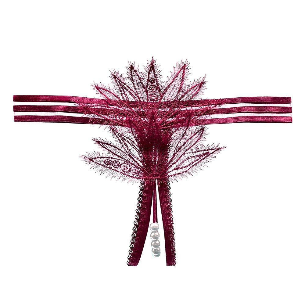 Flirting Eyelashes Lace Panties Can Be Inserted Into Women's Erotic Beaded Massage Bed Teasing Hot Perspective Thong 2290