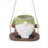 Swing Plant Pot Resin Cute Faceless Gnome Figurine Decorative Hanging Planter for Indoor Outdoor