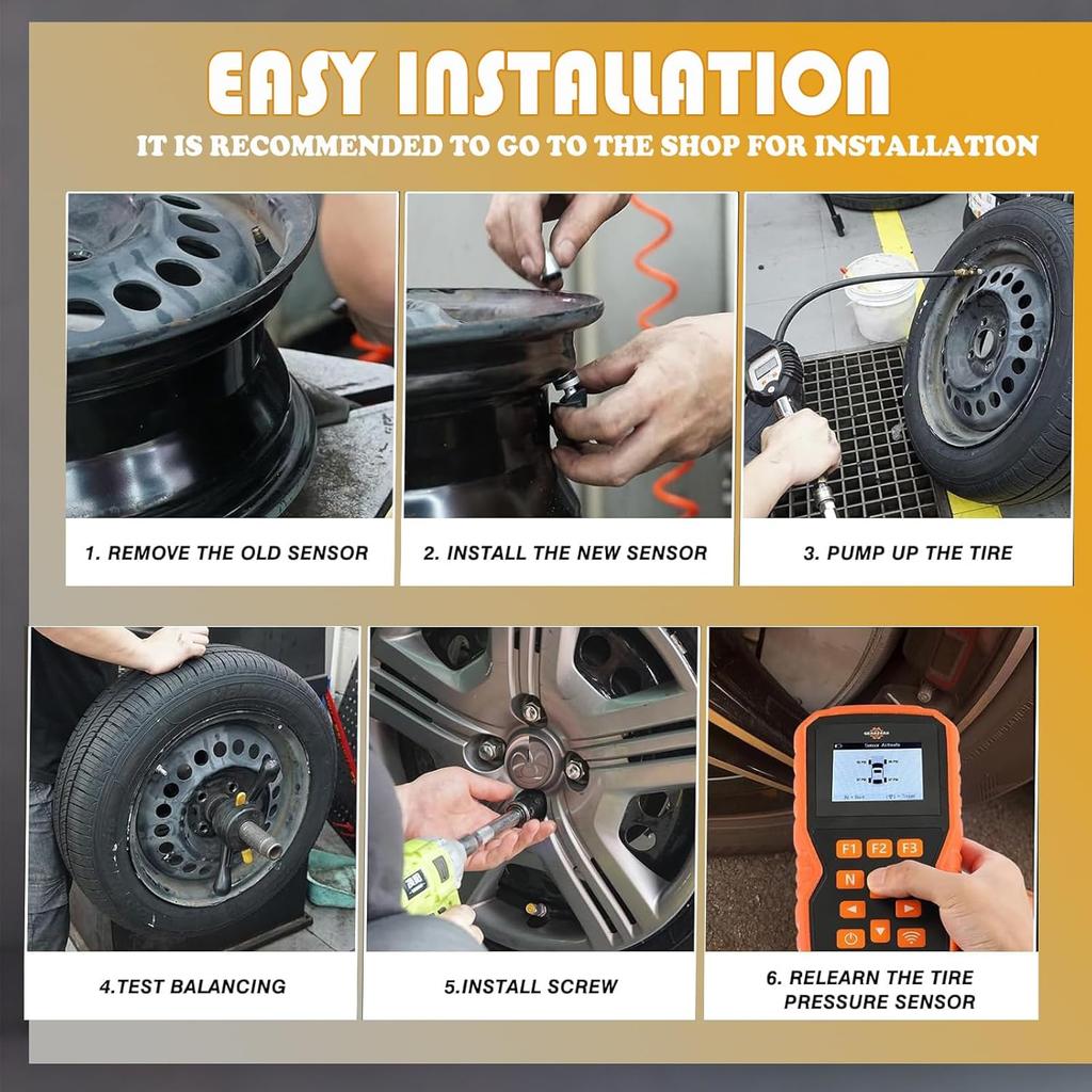 Tire Pressure Monitoring Sensors Pack Of 4 TPMS Sensor Compatible With Chevy, GMC, Cadillac & Buick -2016-2024 Cruze Silverado Tahoe Sierra Yukon XL