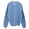 Sears 60s 70s Mohair Long Sleeve V Neck Knit L Blue Sweater Men's Used