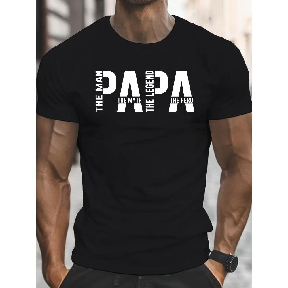 

European sizes [Retro Graphic Tee] Lightweight Graphic T-Shirt | Men s for Man. The Myth. The Legend. Papa 4XL