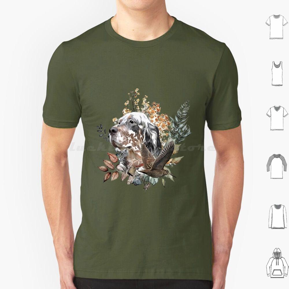 English Setter Woodcock Hunting Art T Shirt 6xl Cotton Cool Tee English Setter Woodcock Hunting Hunting Hunting Art Bird