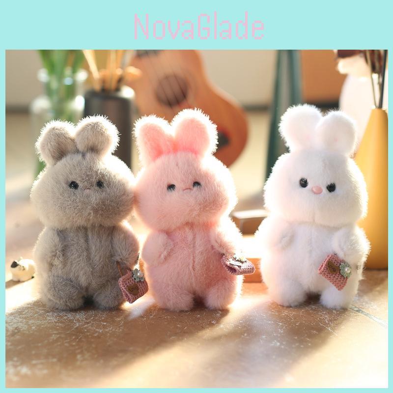 Adorable Plush Bunny Keychain Hanging Doll Cute Cartoon Style Backpack Charm
