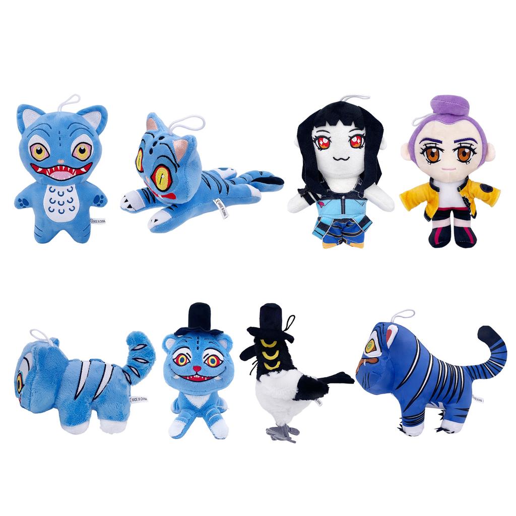 Latest Anime Kpop Demons Hunters Plush Adorable Purple Tiger Black Cap Magpie Monster Hunt Girls Group Man Gruop Stuffed Designed For Fans Gifts