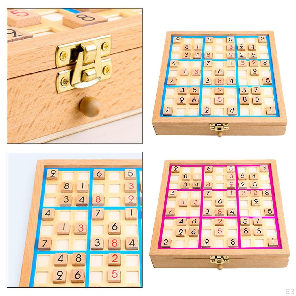 Wooden Sudoku Board Game Desktop Train Logical Thinking Ability Lightweight Brain Teaser