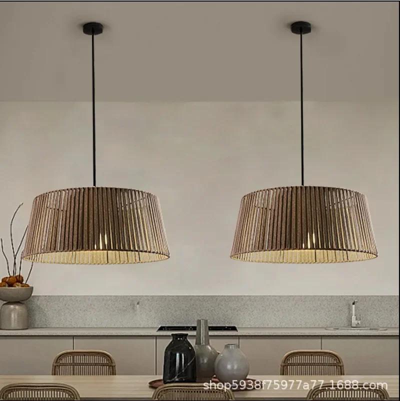 New Chinese style tea room restaurant pendant light tatami study room rope pendant light bar pendant light