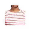 Nike court Dri-Fit Maria Striped Logo Tennis Tank Top Women Tops White Red CI9371-101