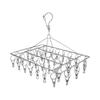 Rakkyerso Clothes Drying Rack, 40-Piece Square Hanger, Stainless Steel, Durable, Anti-Slip, Easy To Store, Rust-Resistant