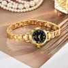 New Gold Women's Quartz Watch Small Dial Circle Bracelet Watch Roman Numerals Ladies Wristwatches Gifts