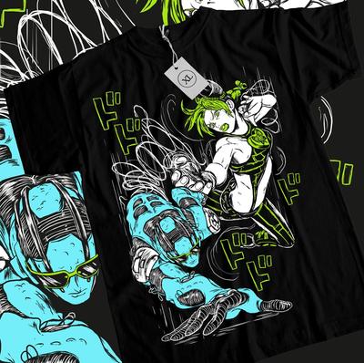 Jolyne Cujoh JoJo's Bizarre Adventure T-shirt JJBA Stone Ocean Animeflicka Skjorta Unisex T-shirt