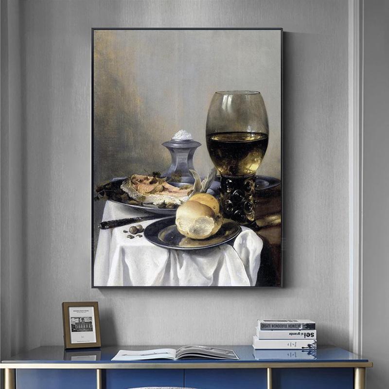 Vintage Poster Wine Glass Prints Picture Retro Home Room Decor Kitchen Decoration Canvas Picture Wall Art No Frame