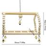 Pet Bird Hanging Natural Wooden Toy Set Parrot Perch Stand Chew Toys With Bells Bird Cage