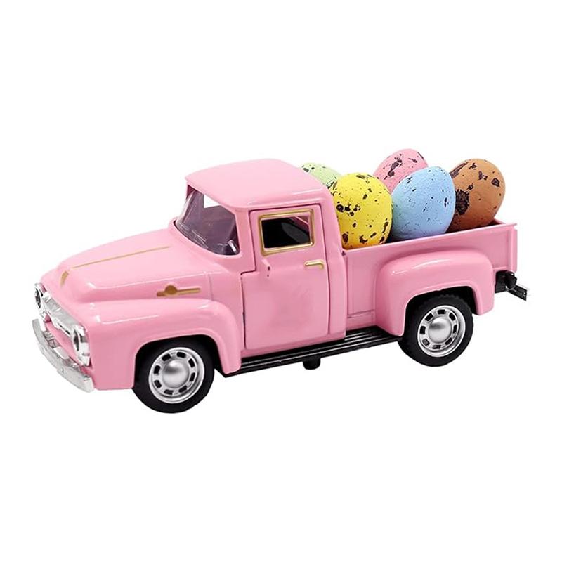 

Easter Truck Metal Pink Vintage Farm Pickup Farmhouse Tabletop Tier Tray Decoration, Home Kitchen Shelf Truck Decoration розовый