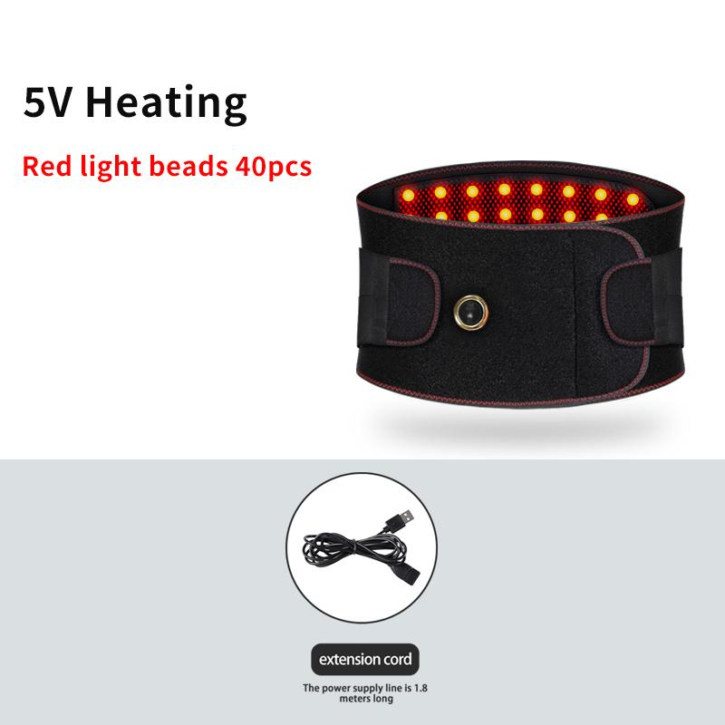 

Red Light Bead Heated Waist Protector For Lumbar Muscle Strain Lumbar Soreness Full Wrap Massage Waist Belt Belt Usable At Home UK-Plug