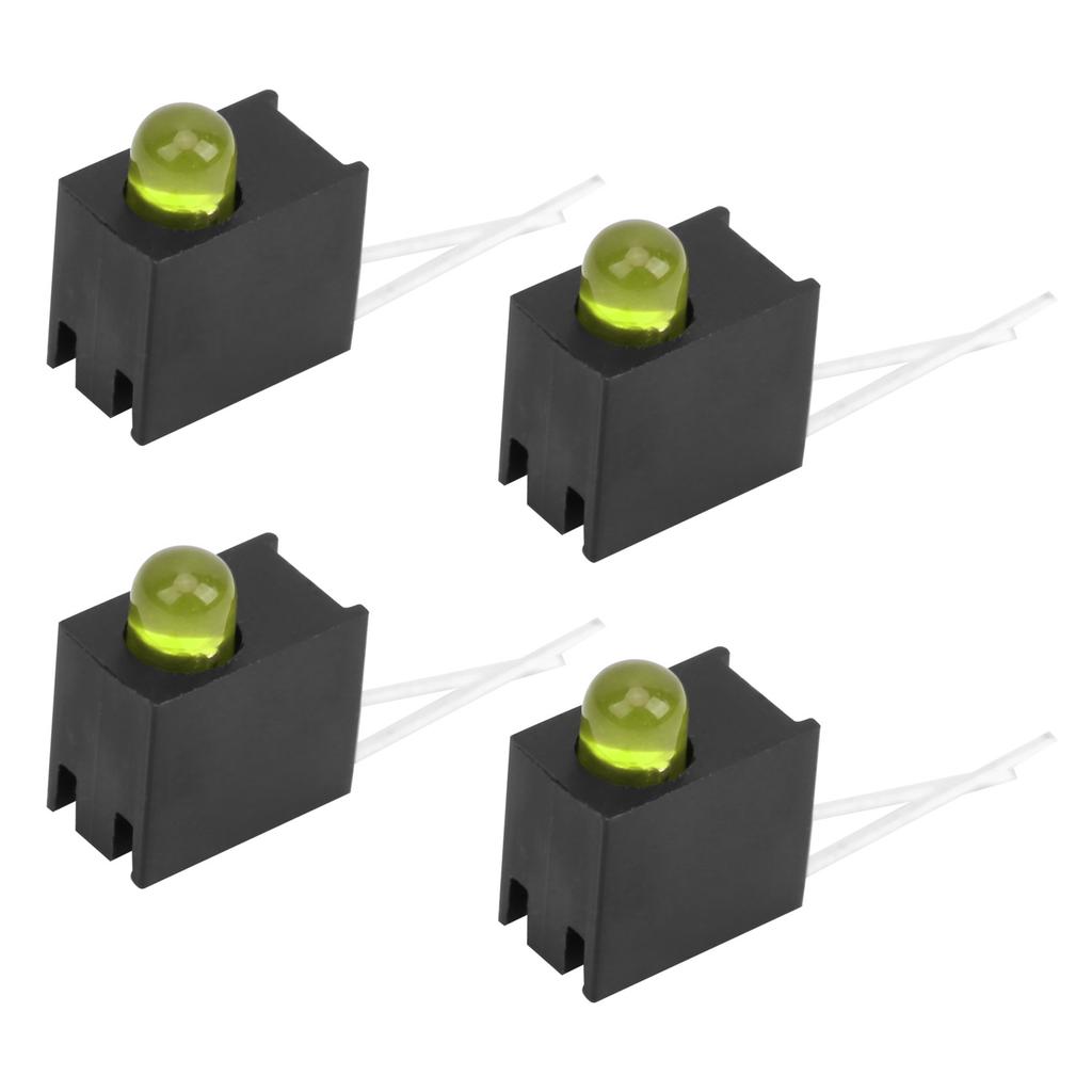 100Pcs 3mm LED Shade Diode Light Kit with Holder Side Single Hole Industrial AccessoriesYellow