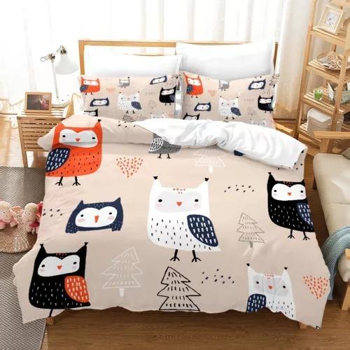 Comforter Owl Bedding Set Decoration Gift Suitable For Children Boys Girls And Adults Warm Soft Comfortable And Breathable