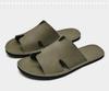 Men's Large Genuine Leather Flip-Flops: Breathable Cowhide Soft Sole Beach Slippers