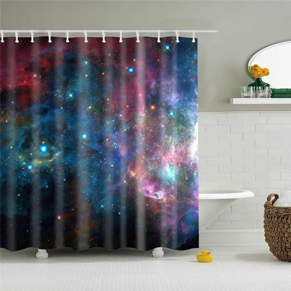 Wooden Door Shower Curtains Bathroom Curtain Stripes Letters Printed Waterproof Bath Screen Curtain for Home Decor with Hooks