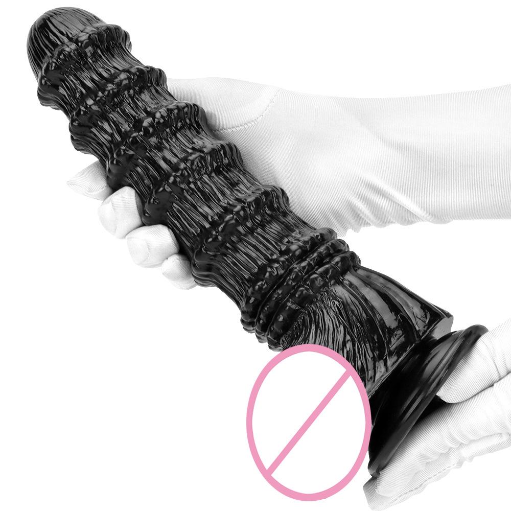Layered Black Horse Dildo: XL Self-Pleasurer & Anal Expander for Men and Women