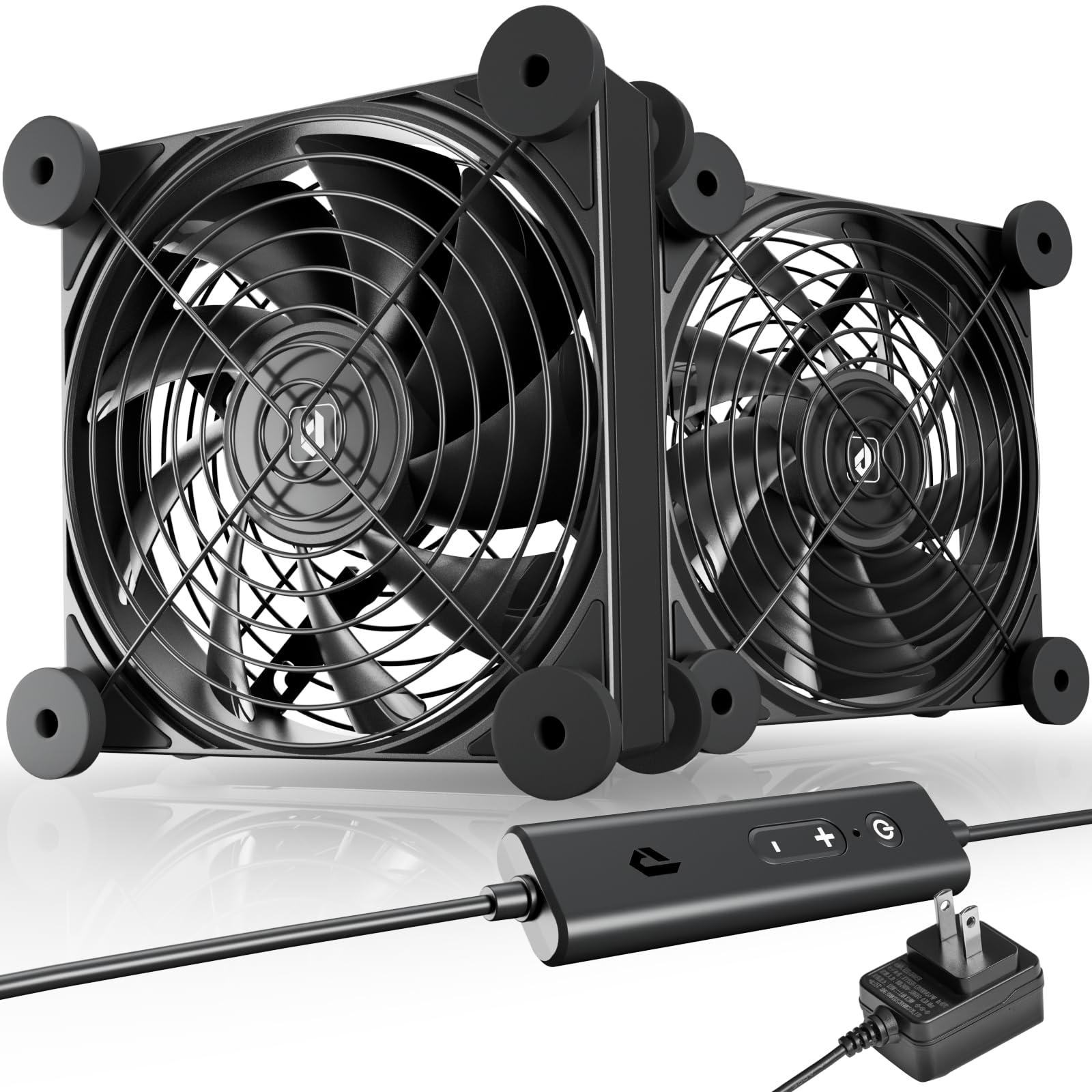 

upHere Cooling AC Power 2 PC 5 Levels of Air Volume Versatile Exhaust Ventilation Fan, Supply, Fans, 12cm, Adjustment, Powerful, Quiet, [U3DC2]