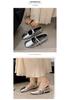 2025 French-Style Silver Mary Jane Flats: Women's Low Heel Moccasins for Spring/Autumn Fashion