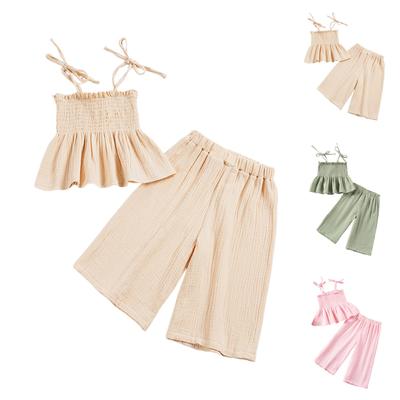Mädchen Baumwoll Tank & Hose Set - Einfarbiges Sommeroutfit