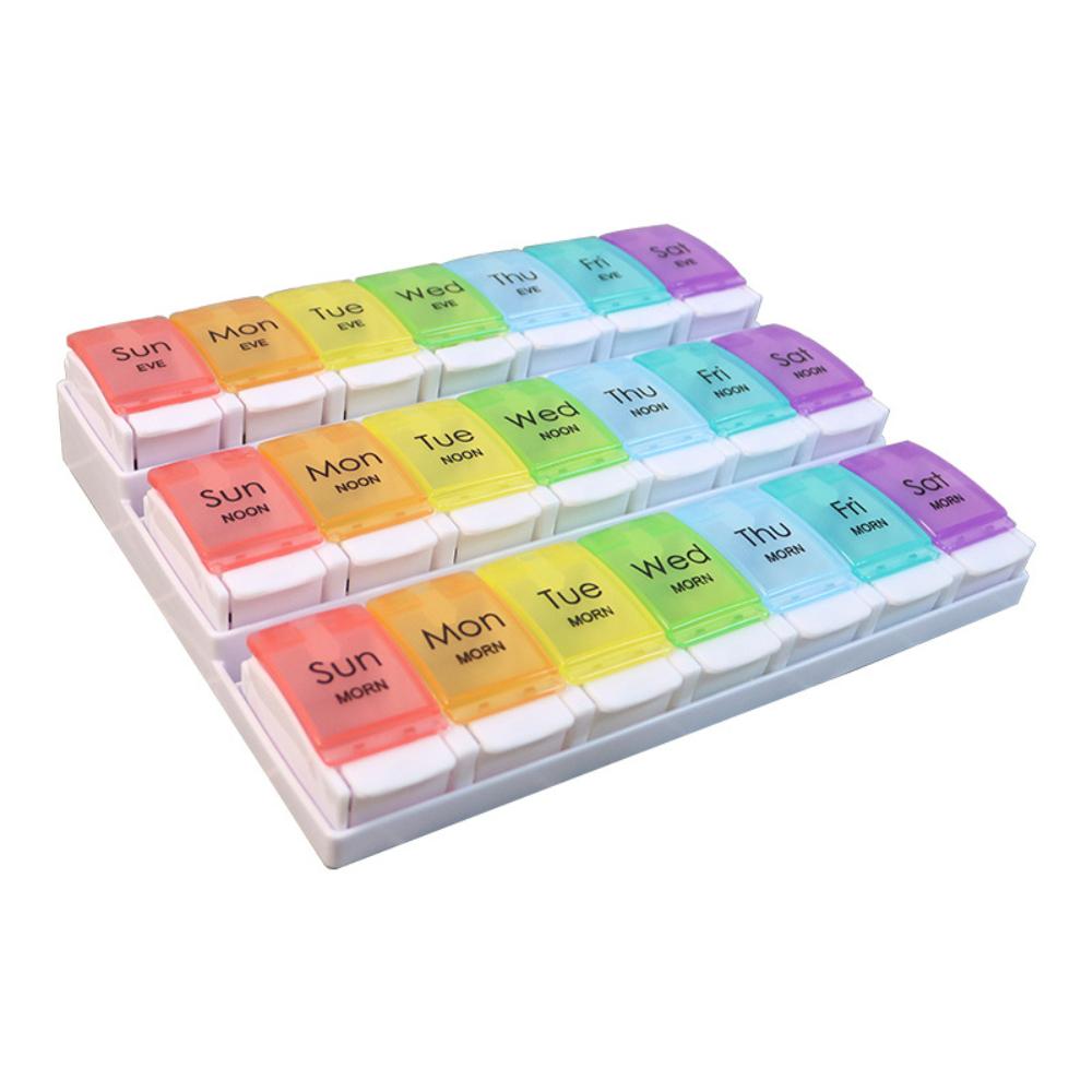 New Large Weekly 3 Times A Day 21 Grids Pill Organizer Cases Box Medicine Storage Container for Vitamins Fish Oil Supplements